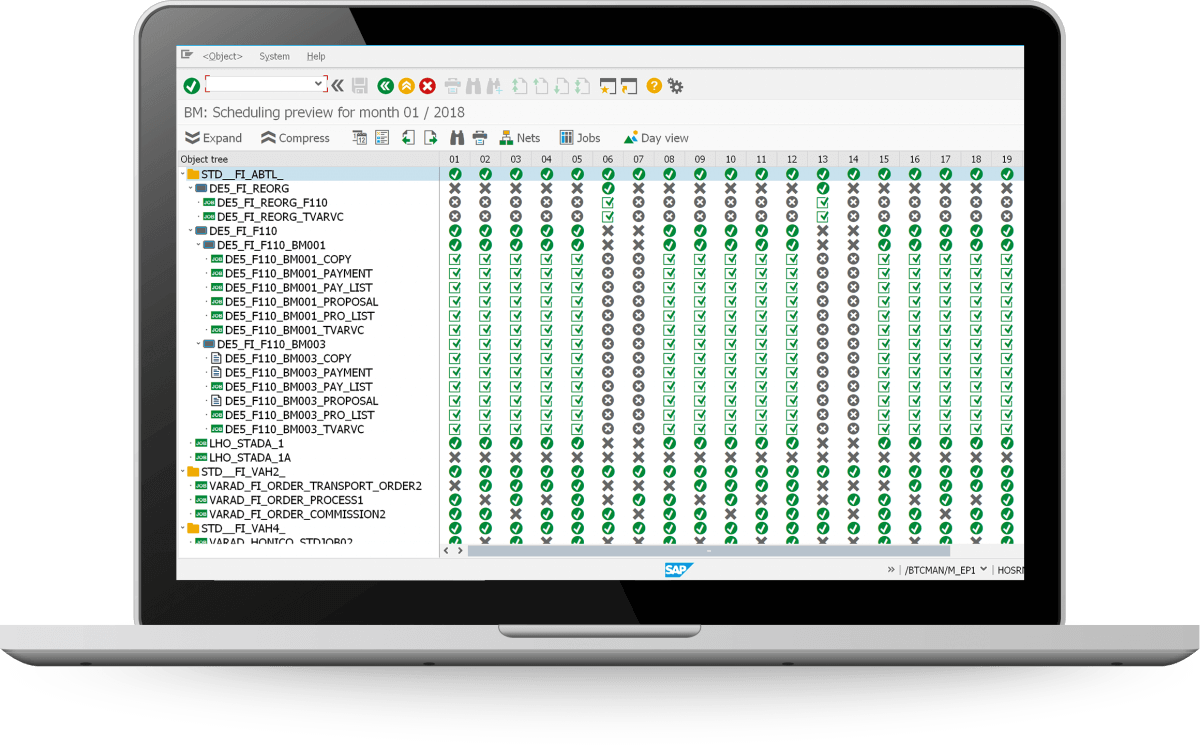 Screenshot HONICO BatchMan Monitoring Scheduling Vorschau