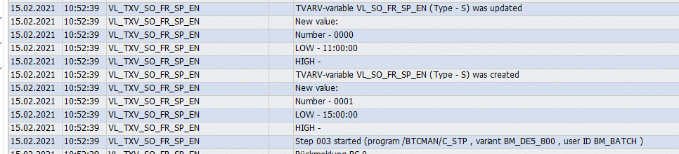 Screenshot LOW and HIGH search criteria in BatchMan