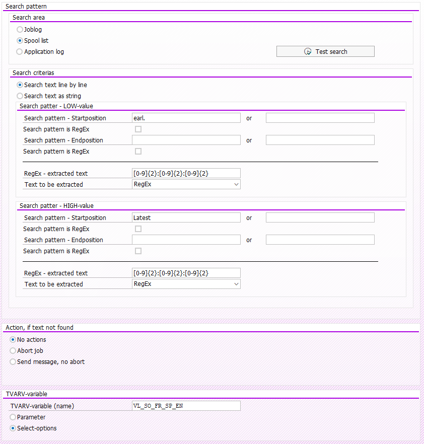 Screenshot Search pattern in Step 2 in BatchMan