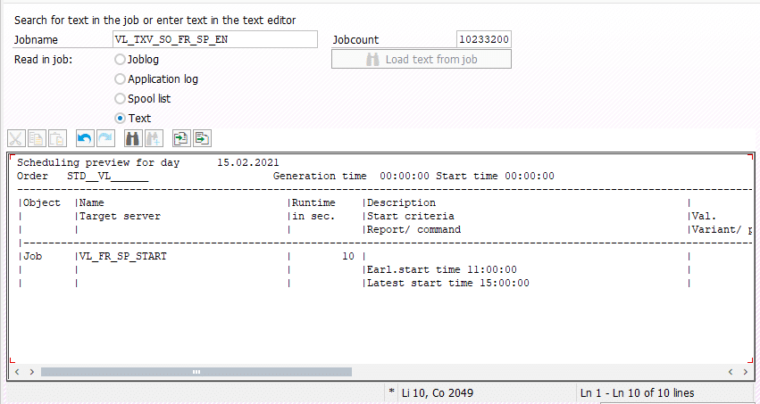 ScreenshotExample of Text search in test mode in BatchMan