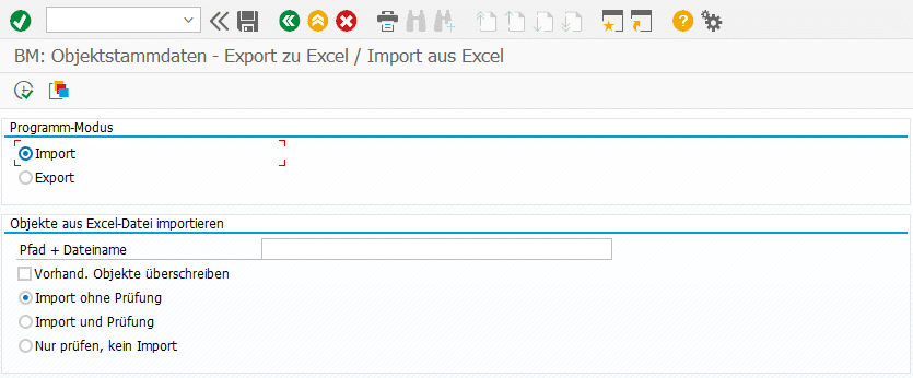 Screenshot BatchMan Excel-Datei importieren