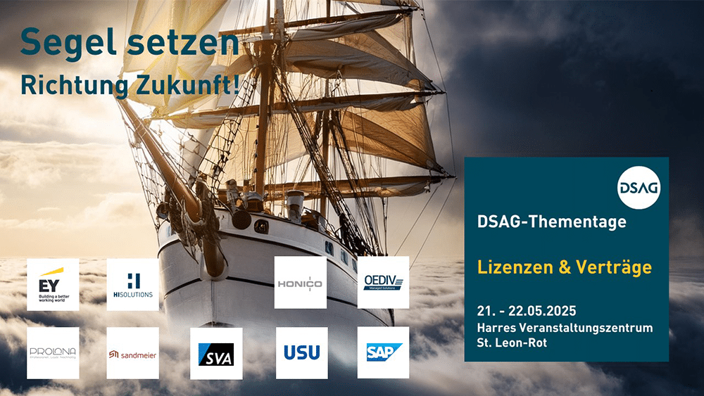 DSAG Thementage Lizenzen & Verträge Bannerbild mit Infos