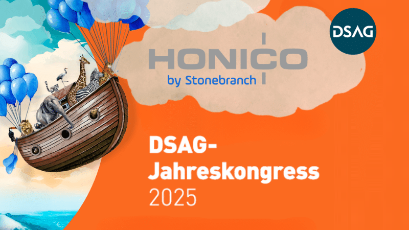 Preview- Logo und Einladung Stonebranch und HONICO auf dem DSAG-Jahreskongress 2025 in Bremen